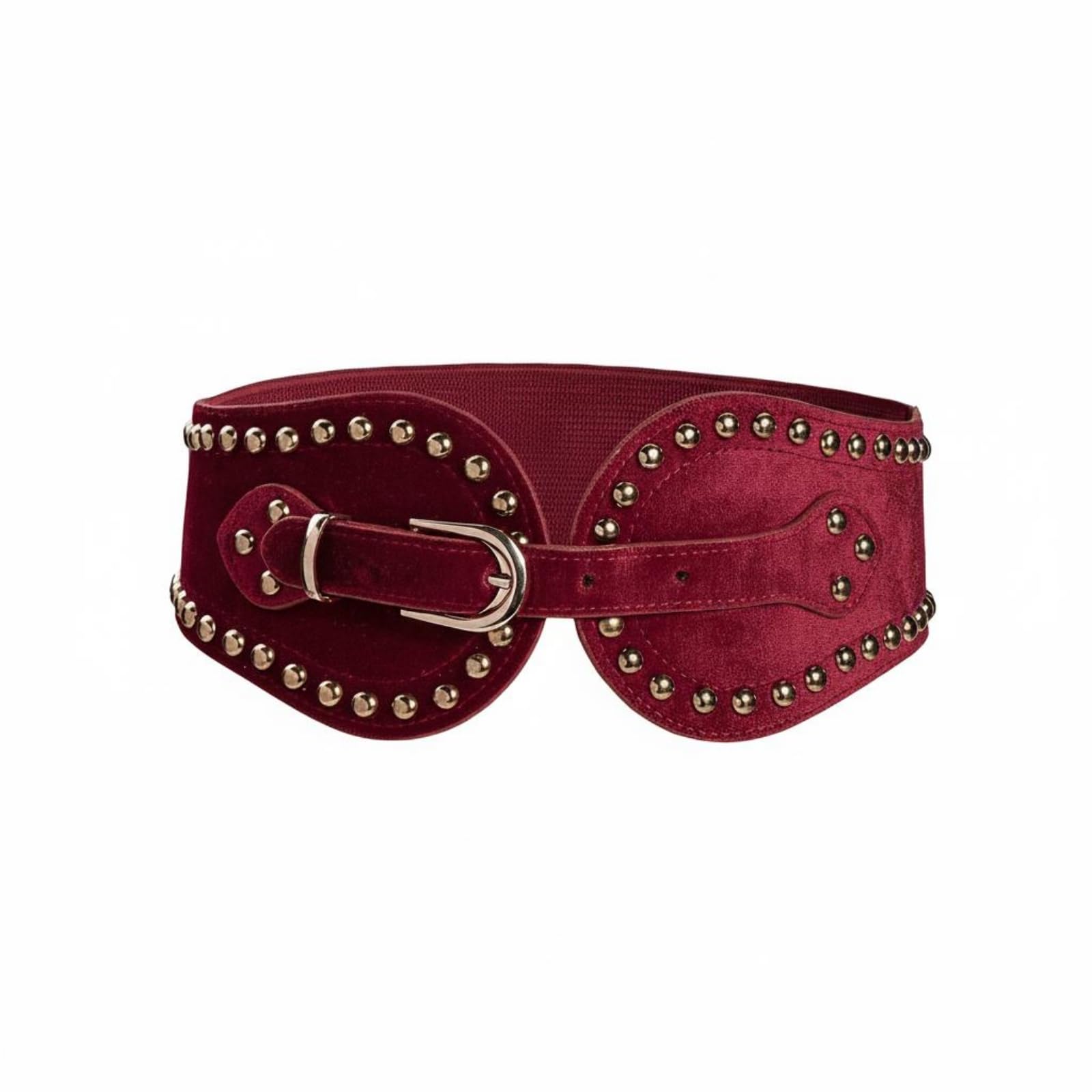 PEXORVA® Stretch Fit Wide Elastic Waist Belt Adjustable Studded Western Belt Soft Touch Suede Waist Cincher Long-Lasting for Women, Outfit Styling, Daily Wear, Wine Red-image-40