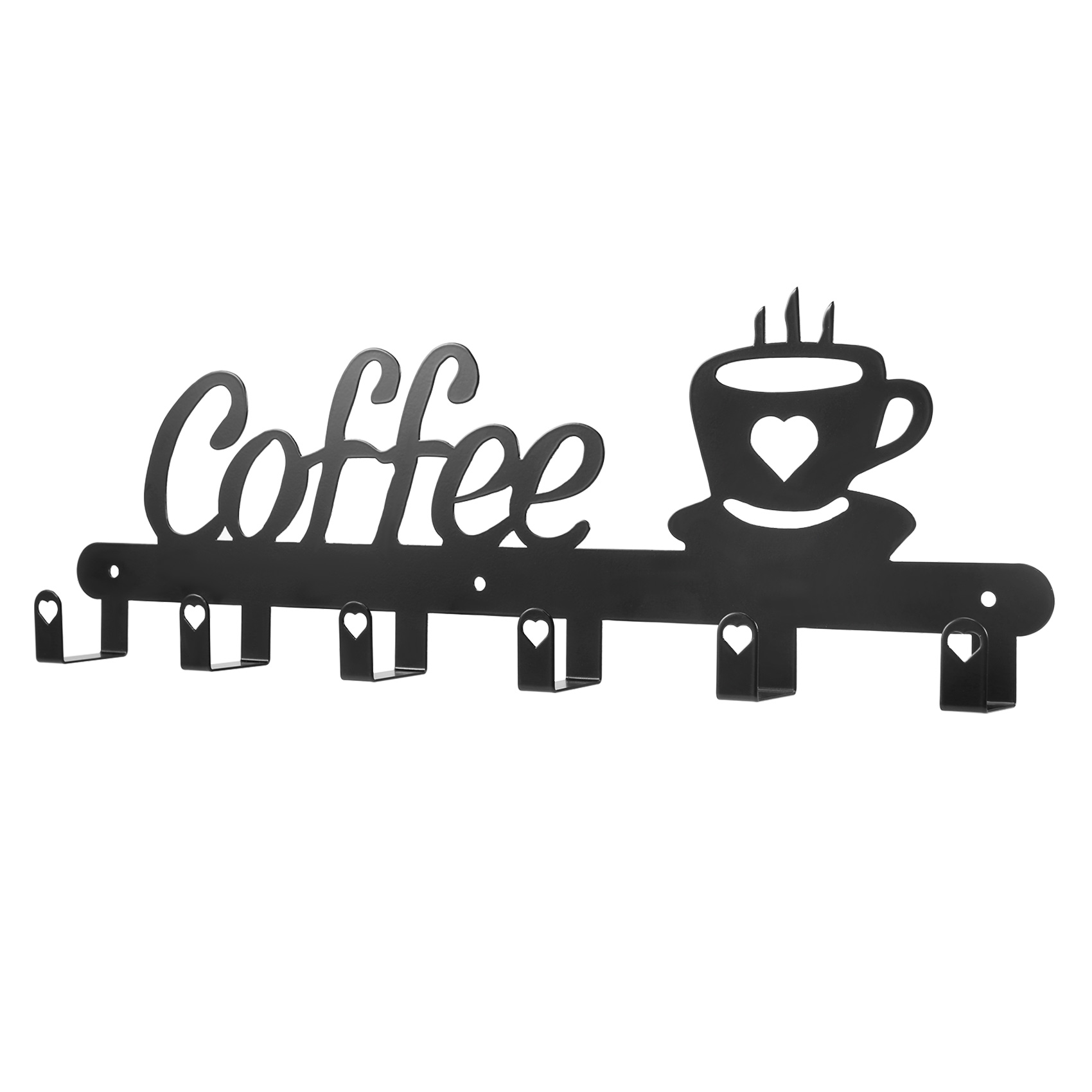 Porta Tazze Da Caffè In Legno Con 6 Ganci – Salvaspazio Da Banco – Colore Nero – Dorhors Wociud