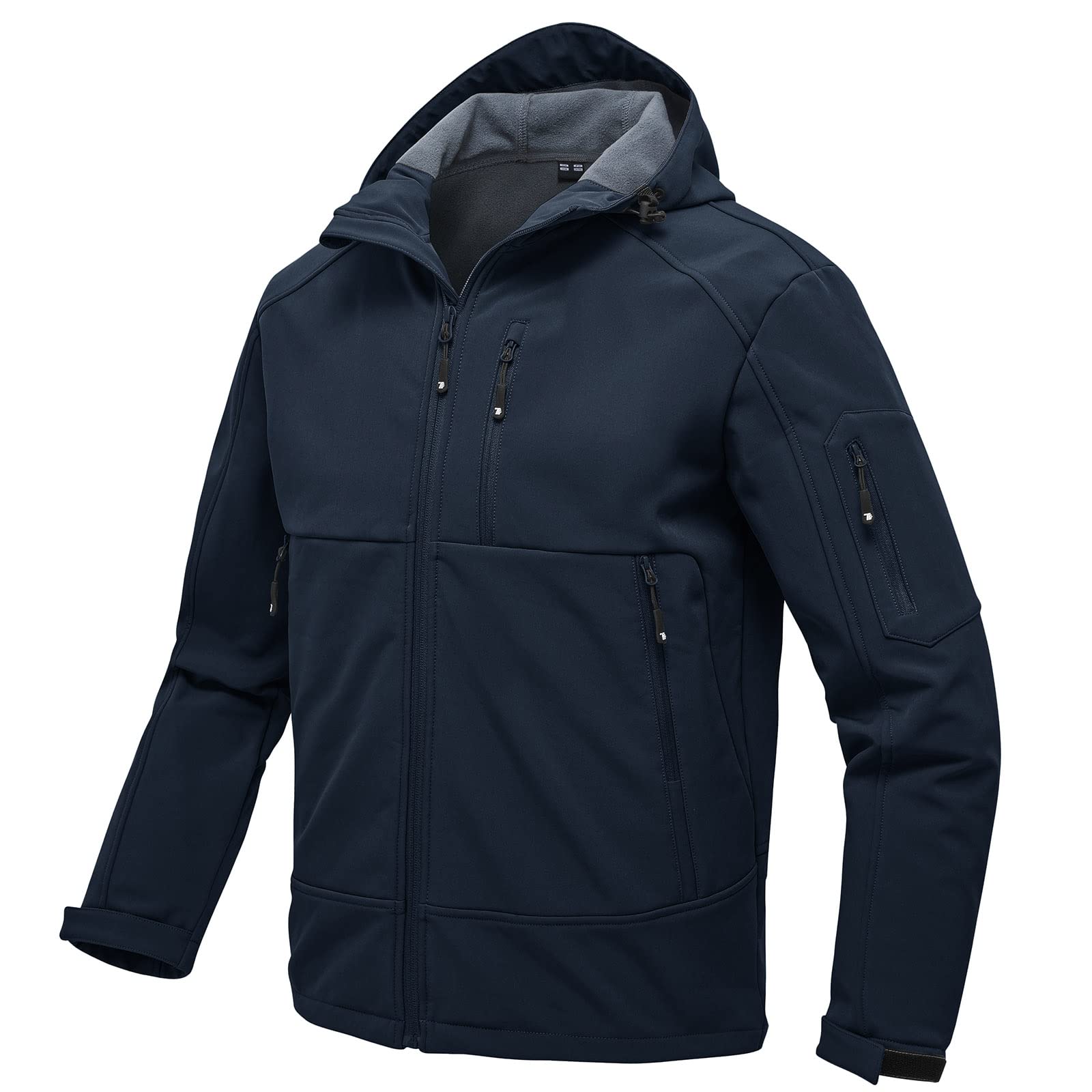 JHMORP Men's Spring Fall Jackets Waterproof Lightweight Full Zip Hiking Work Softshell Fleece Jacket Coat