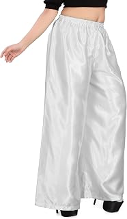 Pantalón palazzo de satén para danza del vientre, pierna ancha, pantalón palazzo para niñas (talla única) S25