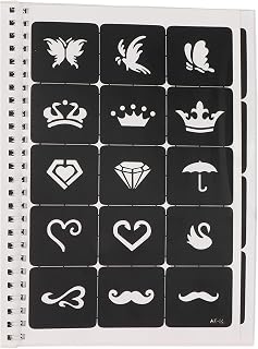 Tattoo Stencils, Airbrush Tattoo Templates, 97 Patterns Reusable Temporary Tattoos Body Art Painting Templates (22.5 X 16.7cm)