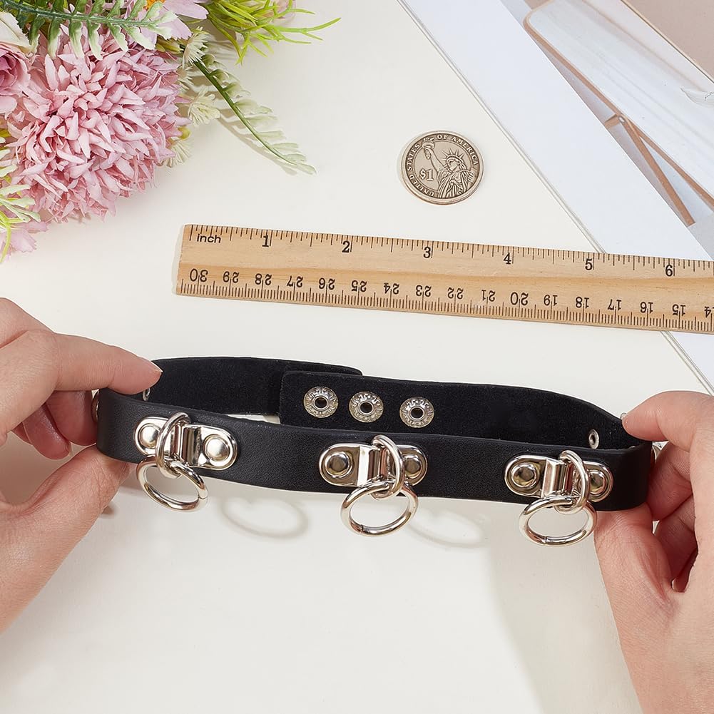 Adjustable Gothic Style Leather Collar Punk Design Leather Choker for Women Costume Jewelry Party