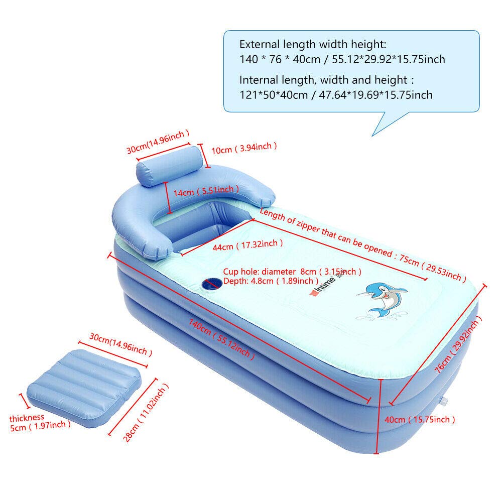 Futchoy Bañera hinchable para adultos, portátil, plegable, para spa caliente