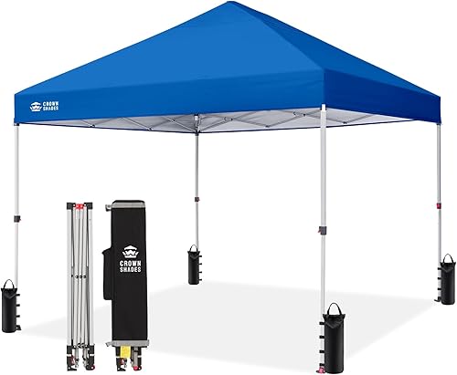 CROWN SHADES Toldo desplegable de 8 x 8 pulgadas, tienda de campaña de playa con una sola configuración de empuje, parasol fácil para exteriores,