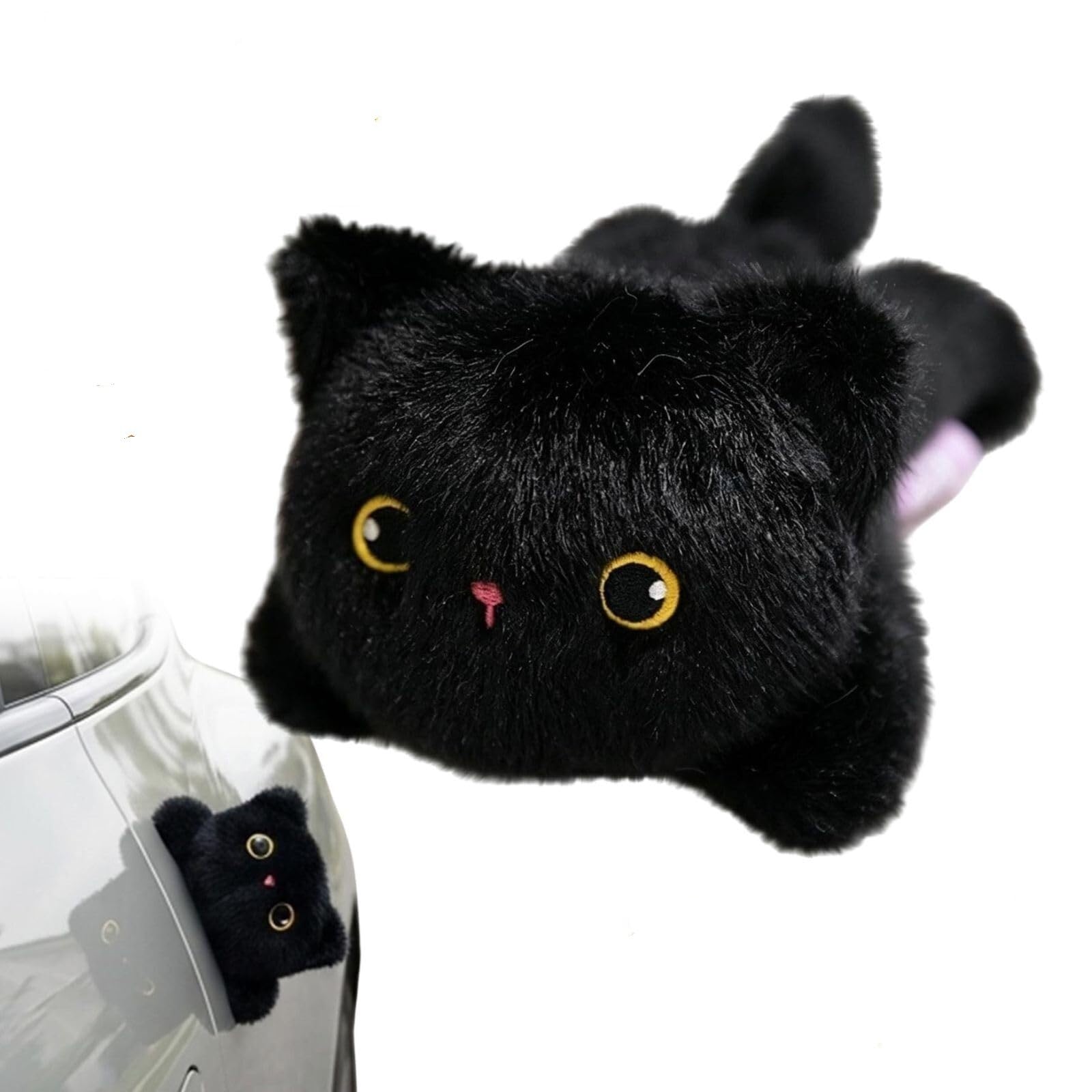 Magnetic Kawaii Plush Cat Magnet Decor For Car Fridge Locker, Cute Stuffed Animal Gift For Cat Lovers(D)