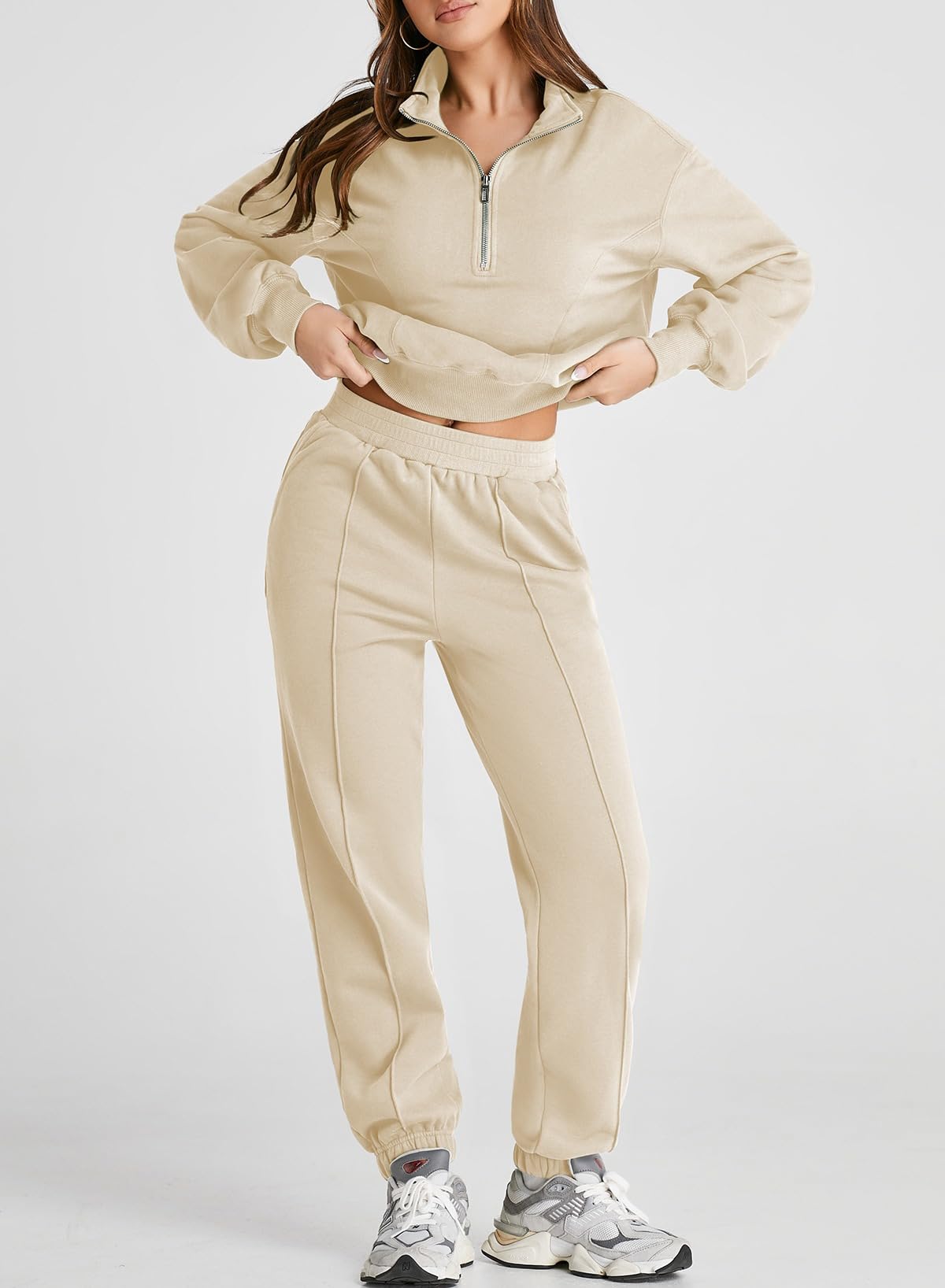 Herseas Conjunto de 2 piezas para mujer, sudadera y pantalones deportivos, conjunto a juego para el otoño 2025