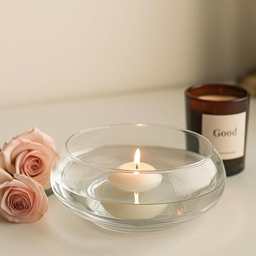 Miniatura 9 de ZENFUN Paquete de 2 jarrones de vidrio, jarrón de flores de boca ancha de 6 y 8 pulgadas, terrario redondo, maceta hidropónica de vidrio, recipiente