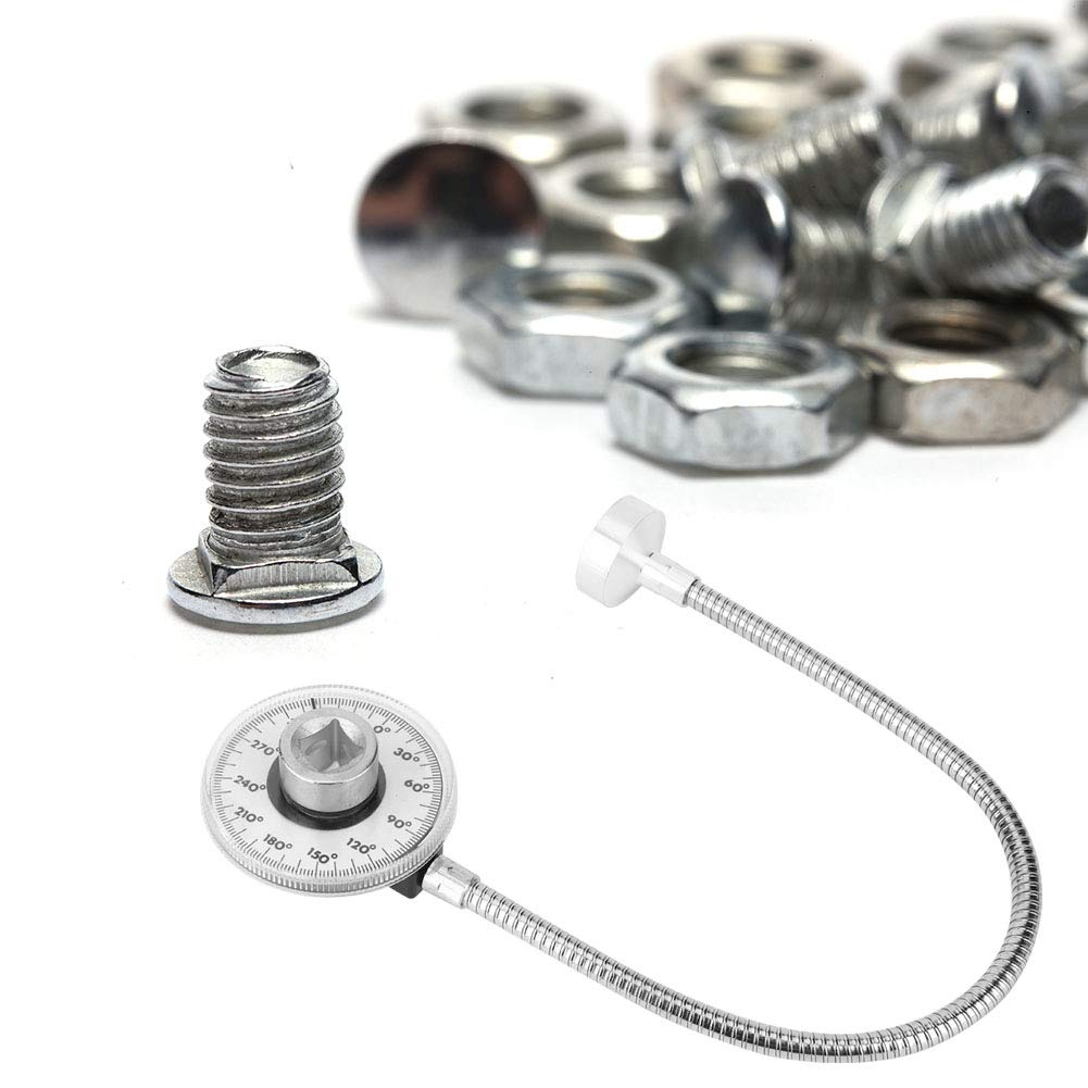1/2in Torsion Angle Gauge, Torque 360 Degrees Angle Measuring Gauge Torque Wrench Angle Gauge with Strong Magnetism