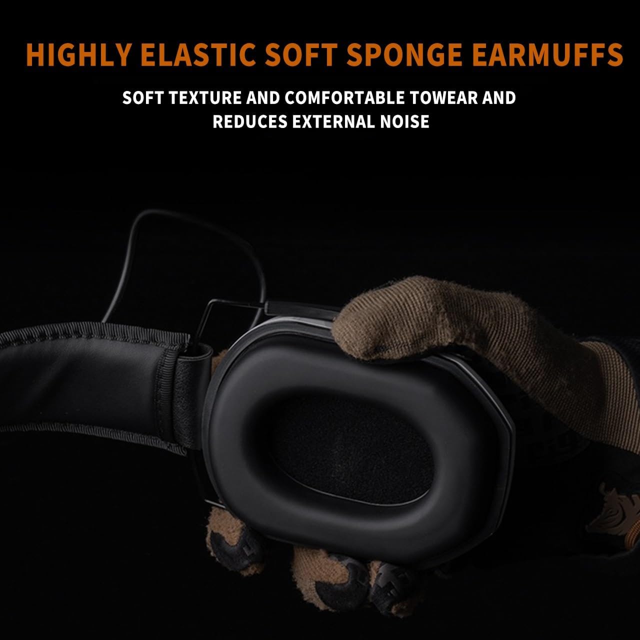 Electronic Ear Protection, Headphone, Folding Ear Muffs, for Shooting Range with Noise Reduction