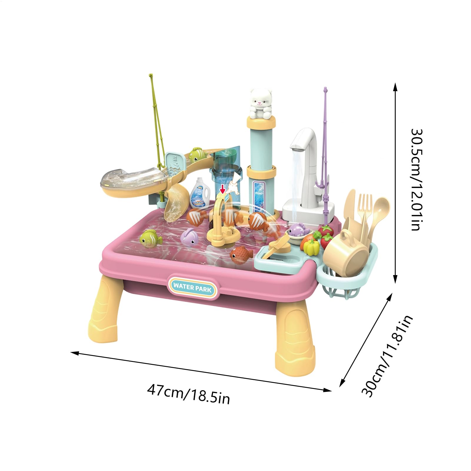 Juego de Juguetes de Mesa de Agua Juego,Mesa de Juego al Aire Libre para Actividades acuáticas | Interactivo para Exteriores