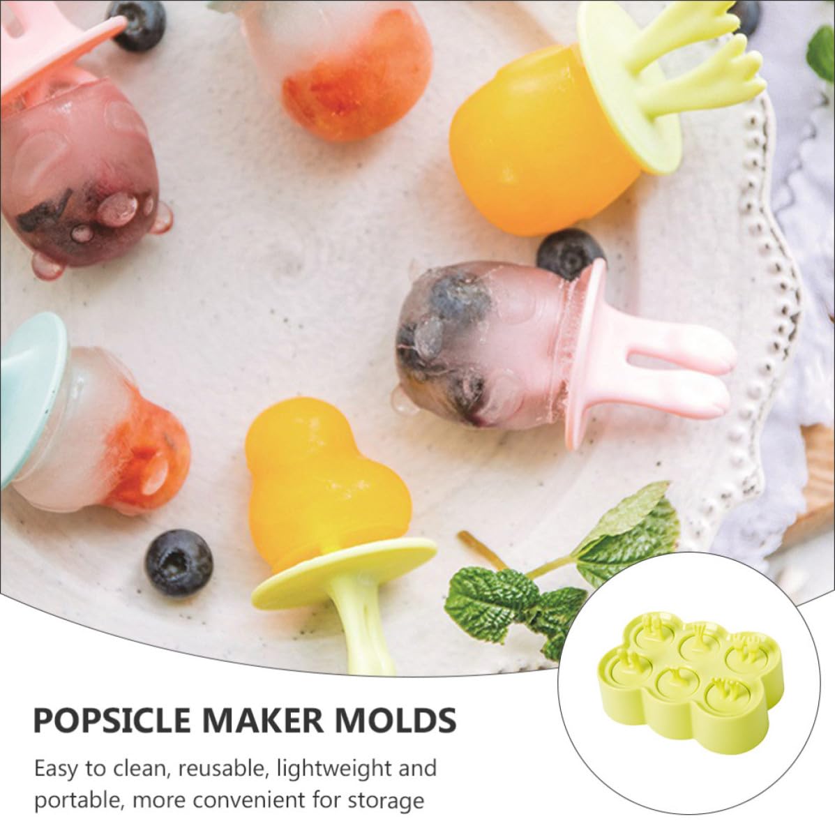 TOYANDONA Moules à Glace en Silicone 4 Pièces Forme Animale Réutilisables pour Fabrication DIY Pratique et Rangement Facile