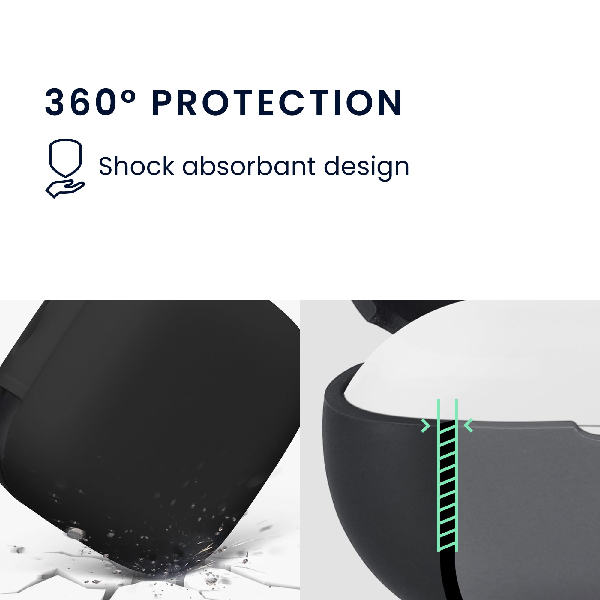 kwmobile Custodia Caricatore Compatibile con Anker Soundcore P30i - Cover Silicone nero - Rivestimento Gommato Protezione con Gancio