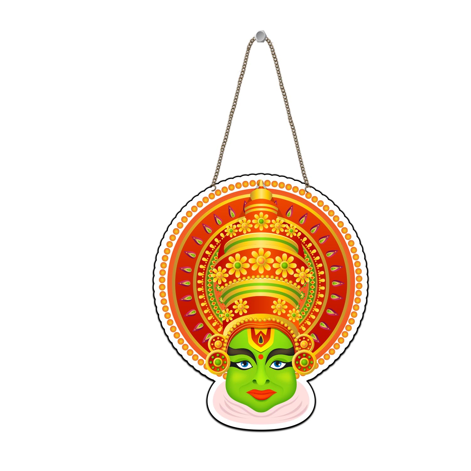 GIFTMEBAZAR Kathakali Face Wall Hanging For Living Room | Bedroom | Wall Art Decorative Items | Modern Painting | Artworks Decoration | Wall art Decor-image-9