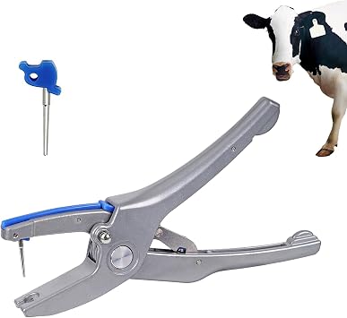 One-Piece Z Tag Ear Tags Applicator Blank Ear Tag Pliers Automatic Flip for Cattle, Cows, Livestock, Goats, Pigs, Sheep
