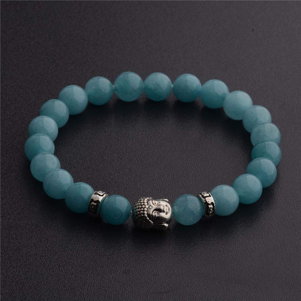 Steinarmband, Naturstein gewebtes Perlen Armband Paar Blau Stein Perlen elastisches Armband Natursteinkopf Perlenarmband Armband Persönlichkeit Kleidung Accessoires Schmuck Schmuck