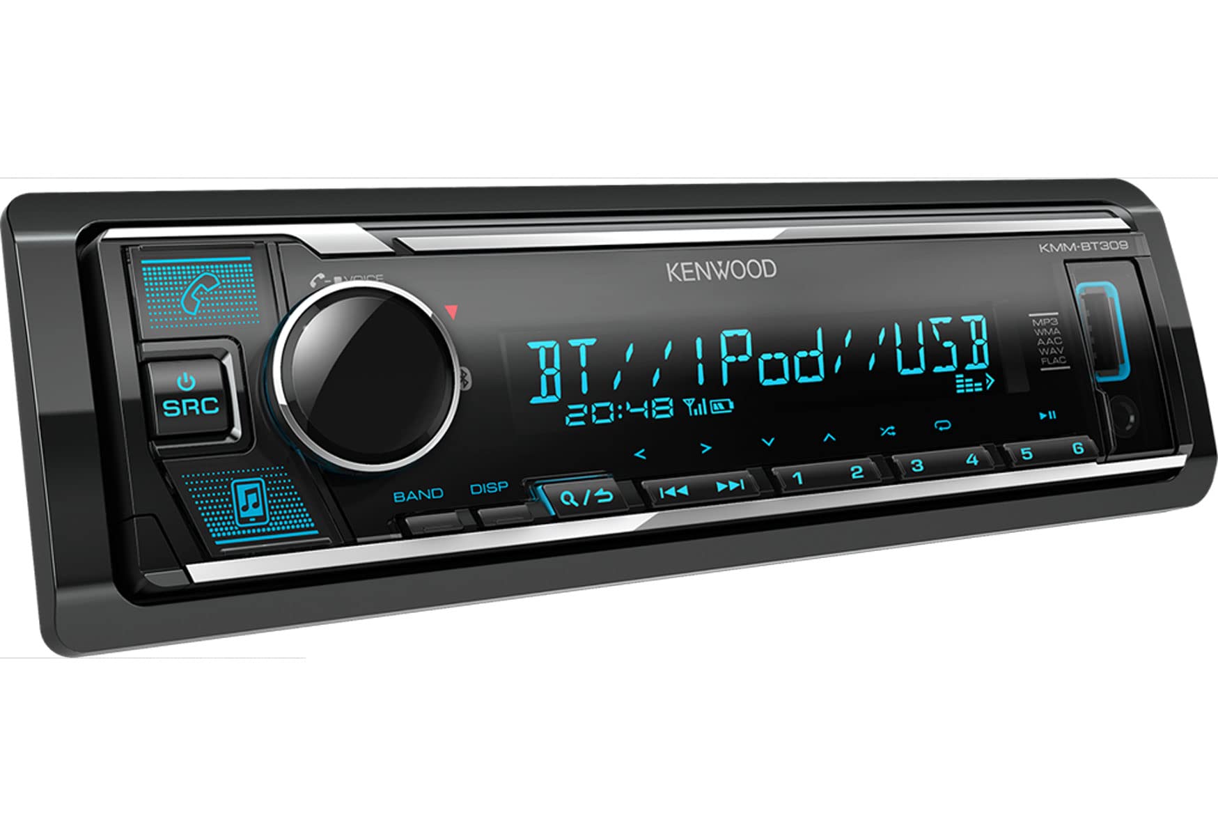 Kenwood KMM-BT309 Autoradio - Bluetooth, USB, AUX - senza CD - 4×50 W - vivavoce