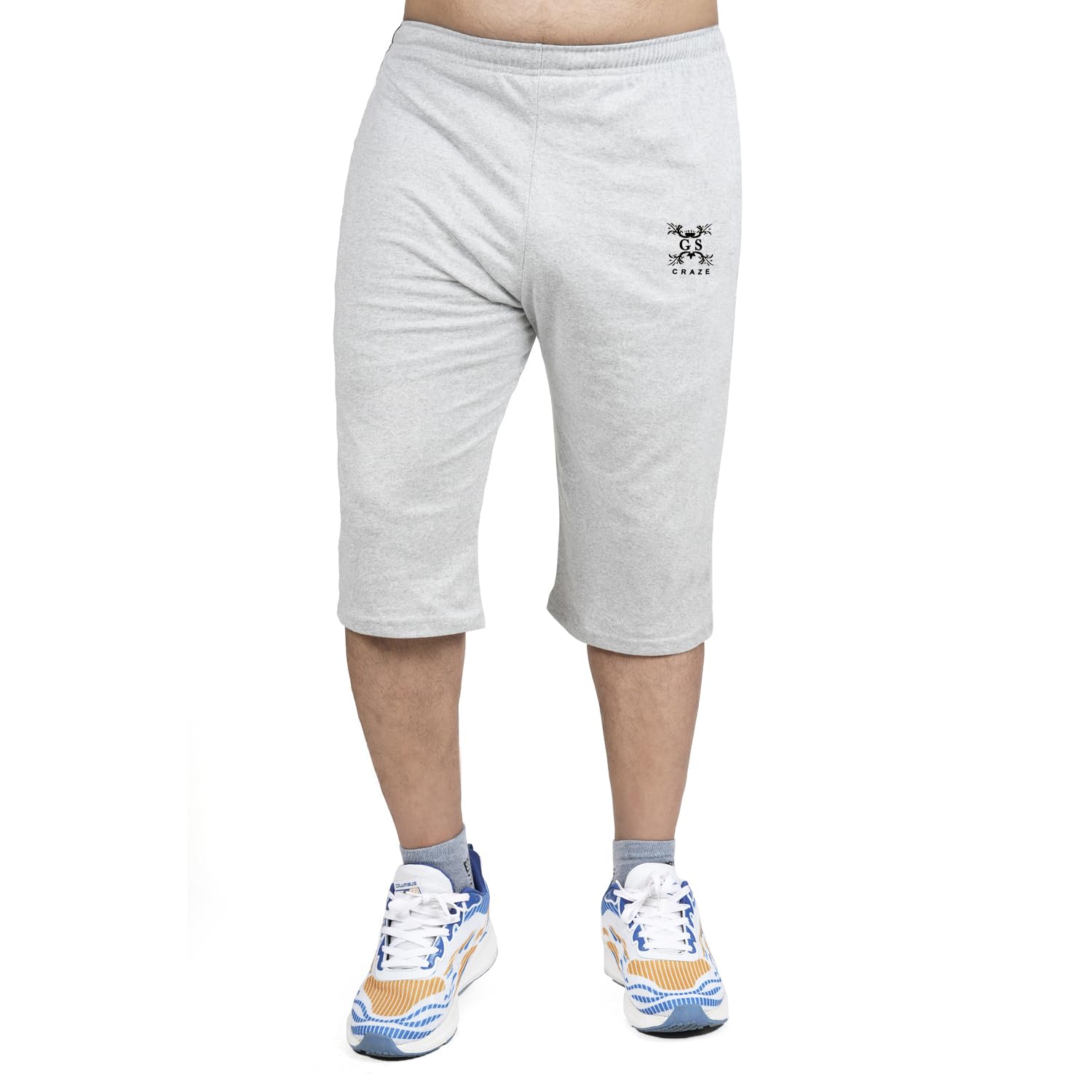 G S Craze Men's Stylish and Comfortable Capri Pants for Every Occasion White Capri Shorts - L |