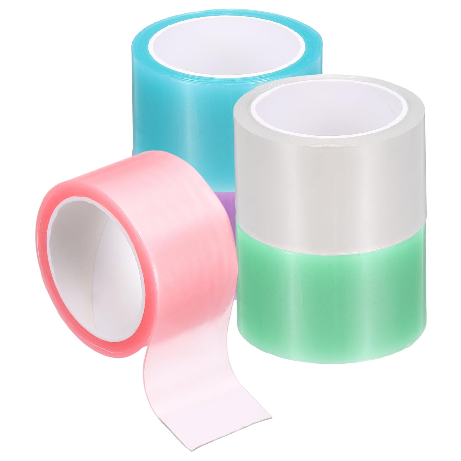 PATIKIL Nano Tape 1 x 39 Inch, 5 Pcs Double Sided Nano Bubble Tape, Adhesive DIY Arts Crafts Ball Maker for Arts DIY Crafts Birthday Parties Home Play, Pink/Blue/Purple/Green/Transparent