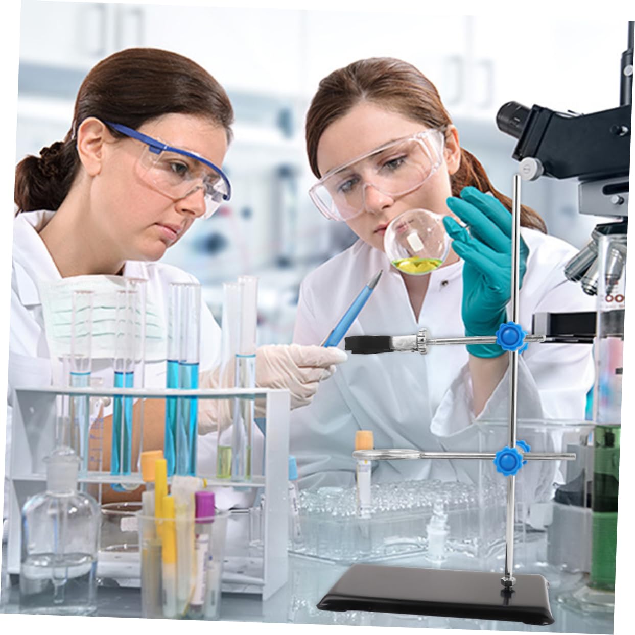 Support Comparateur et Collier de Serrage Métallique en Fer pour Laboratoire Plusieurs styles Tige de Support pour Expériences Chimiques Précises