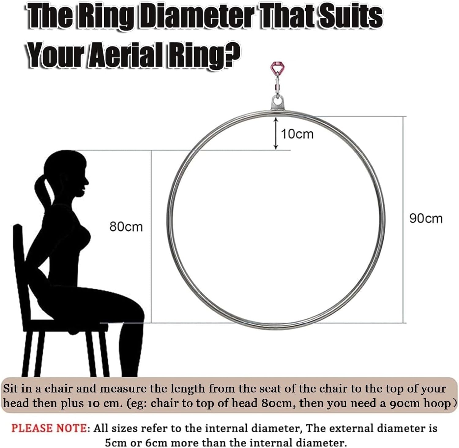 Aerial Hoop, Aerial Yoga Hoop, Aerial Dancing Circus Ring Set, Single Point Aerial Ring Equipment with Rigging Kit, Circus Fitness Aerial Hoop Kit