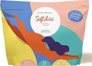 Flex Softdisc Menstrual Discs: Disposable 12-Hour Leak-Proof Period Discs for Heavy/Light Flow | 5 Super Tampon Capacity | Tampon & Cup Alternative | 24 Ct