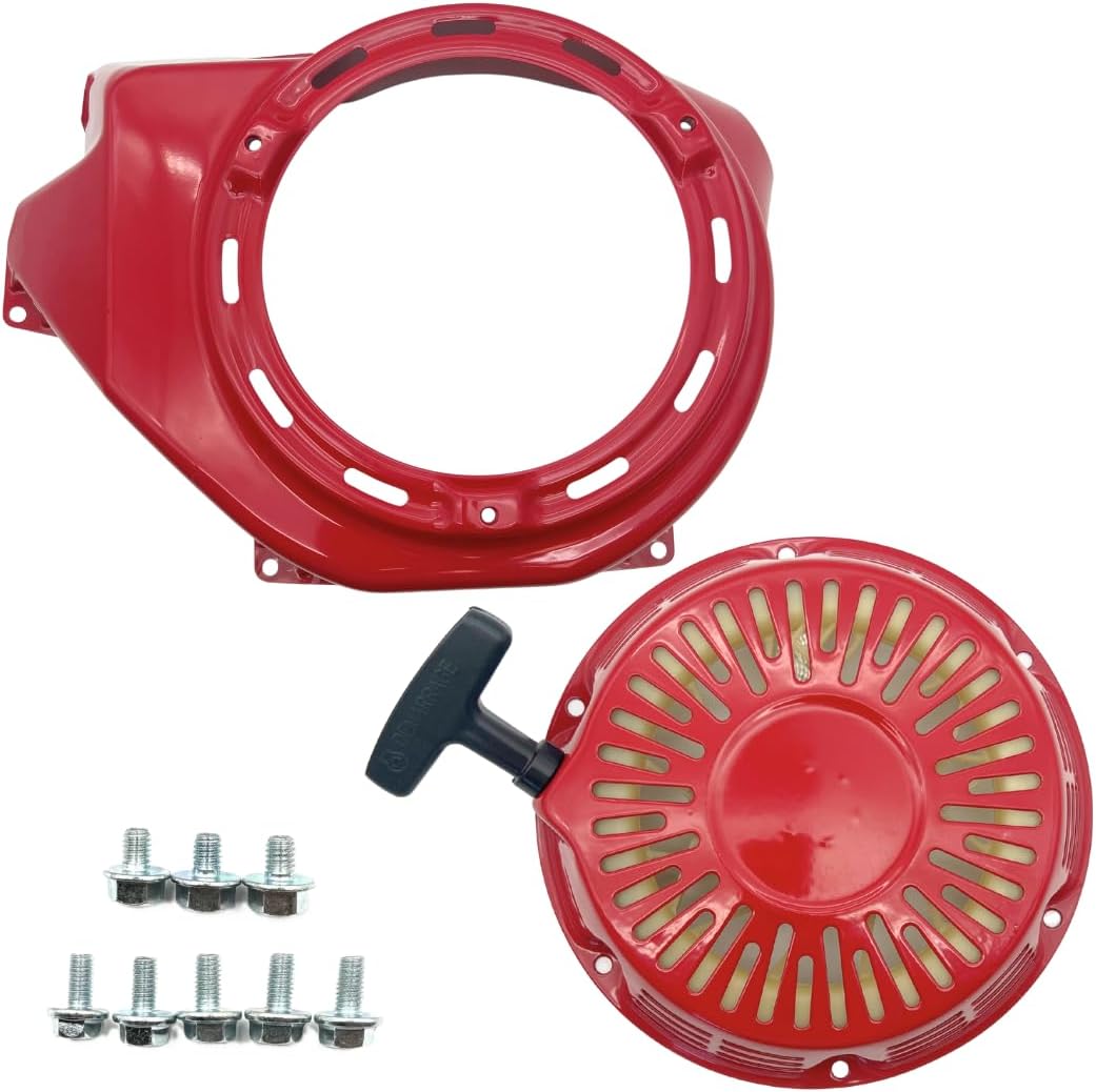 KINDZA Fan Cover Recoil Shroud Housing Rep.19610-ZE3-700ZB Recoil Starter 28400-ZE3-W01 for Honda GX390 GX340 188F 11HP 13HP Gas Engine (Fan Cover+Recoil Starter)