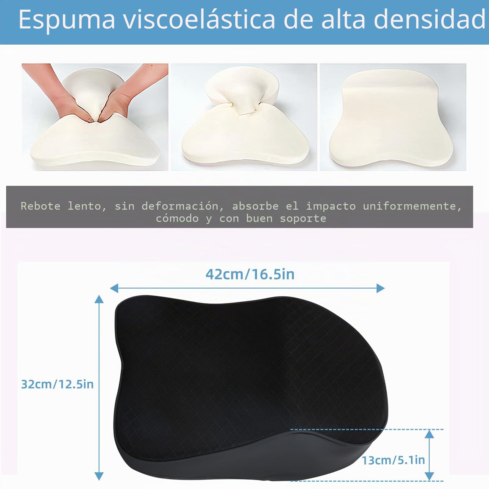 ZATOOTO Reposacabezas Coche - Cojines para Conductores, Cojin Asiento Coche Espuma de Memoria Negro