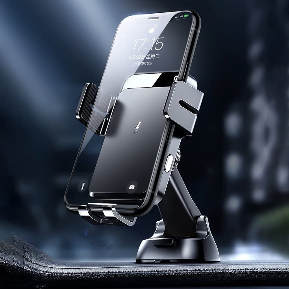 joyroom Samochodowa ?adowarka samochodowa Qi Wireless 15 W automatyczna ?adowarka samochodowa elektryczny uchwyt na telefon komórkowy kompatybilny z desk? rozdzielcz? czarny