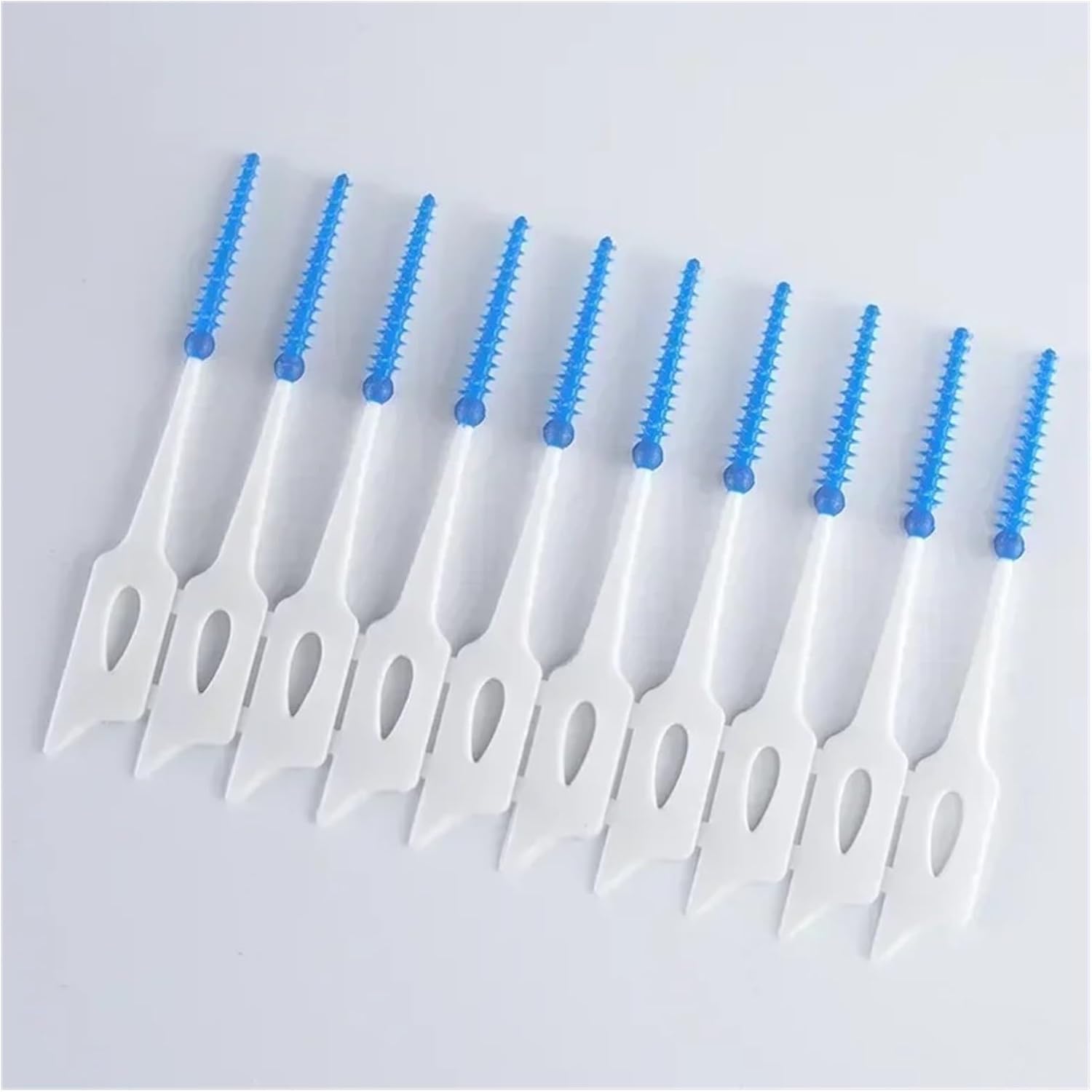 Manual Toothbrush 200/20pcs Interdental Brushes Toothpicks Brush Between Teeth Silicone Toothpicks with Thread Oral Cleaning Tool Toothbrush(200pcs Blue)
