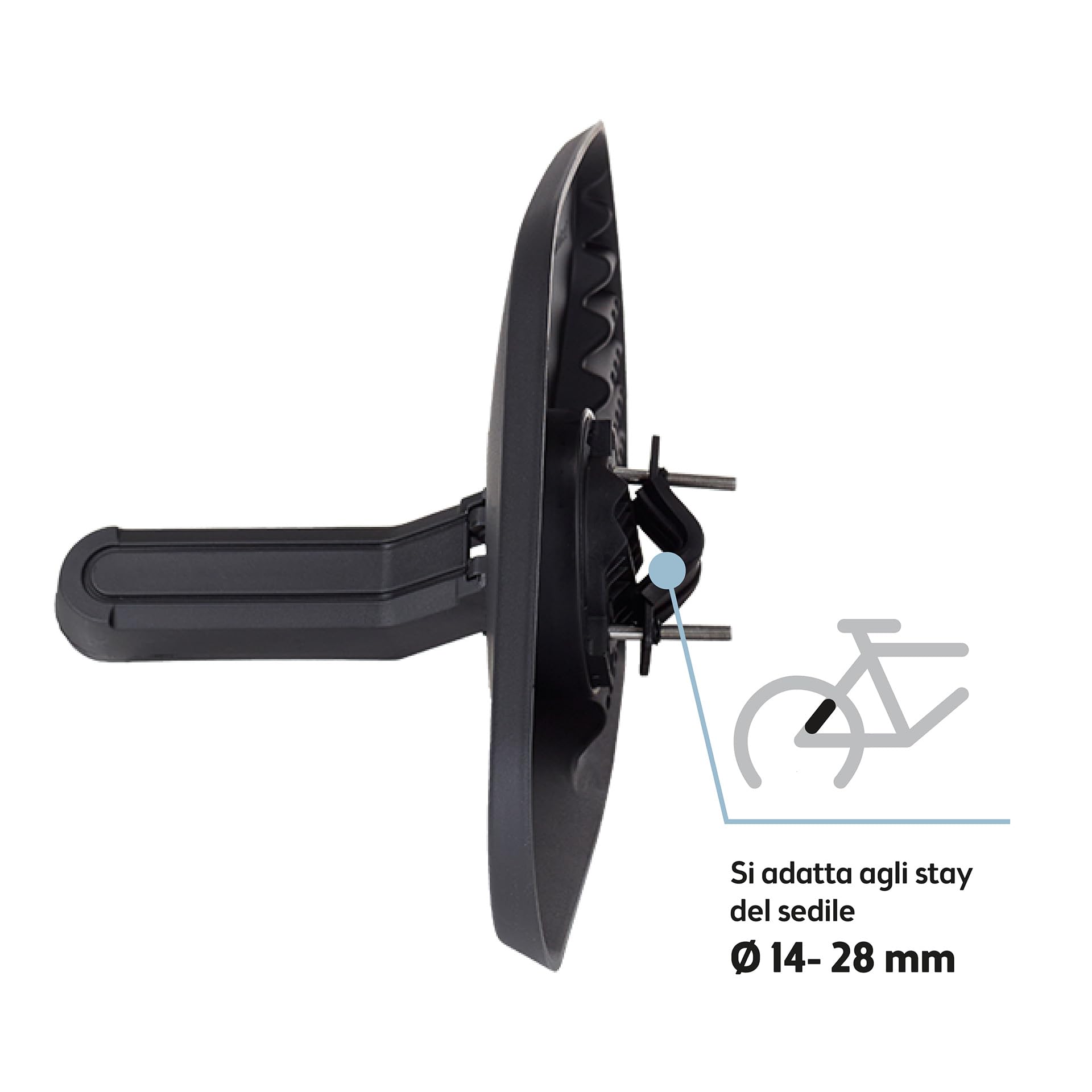 BOBIKE 8011900001 - Seggiolino Posteriore Bici con Portapacchi MIK-HD One Junior,per Bambini dai 6 Anni fino a 27 kg, Sicuro, Ergonomico, Pieghevole e Facile da Montare senza Attrezzi, Nero