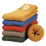 [Wamicu] 靴下 レディース 暖かい 冬 5足セット 厚手 防寒保温 あったかい ソックス 耐久性 室内とアウトドアのアクティビティに適しています 22-25cm