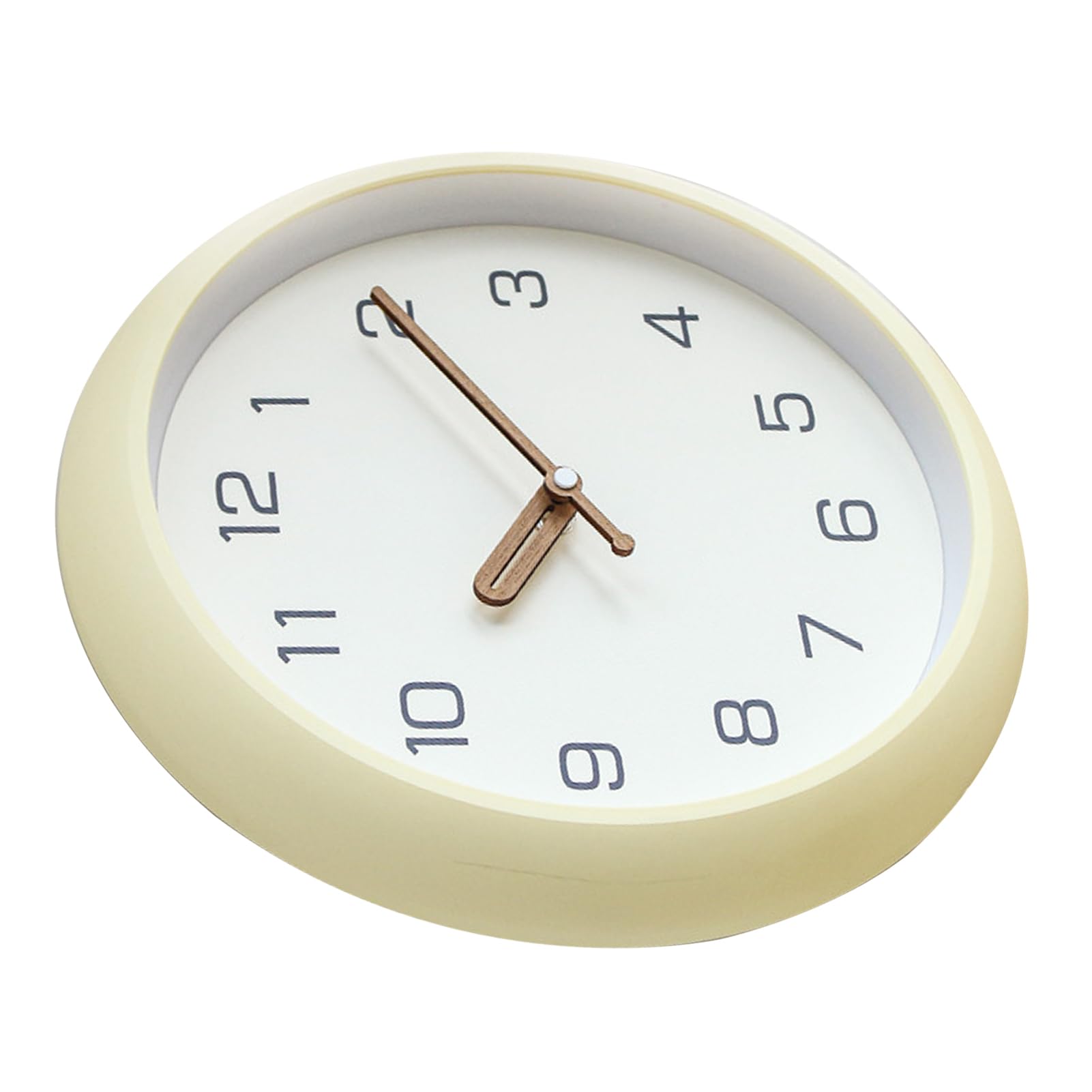 Horloge murale decorative quartz silencieuse beige Wakects