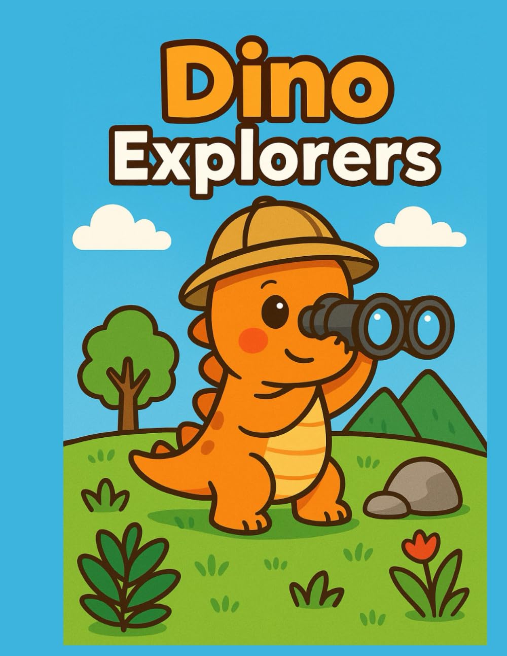 Dino Explorers Colouring Book for Kids: Adventure Activity Pages with Cute Dinosaur Scenes, Easy Outlines and Fun Printable Art for Creative Children
