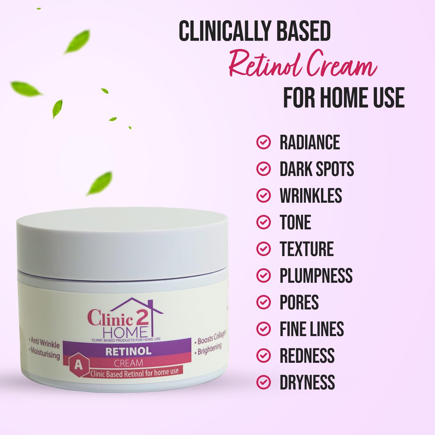 Clinic2Home Retinol Cream, 50g, Anti Wrinkle Night & Day Face Retinol Cream for Woman & Men Fast-Acting, Brighten Skin - Image 2