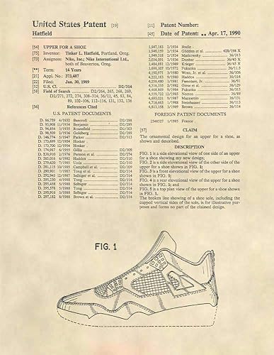 Estampados de patentes - Air Jordan Retro 4 Sneaker Art - Cartel Retro IV Patent Art (8.5 x 11) - 529