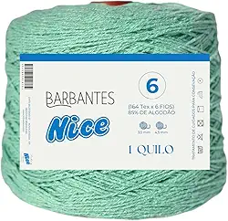 Barbante Parafinado Colorido Para Crochê Fio 6-1kg (VERDE AGUÁ)