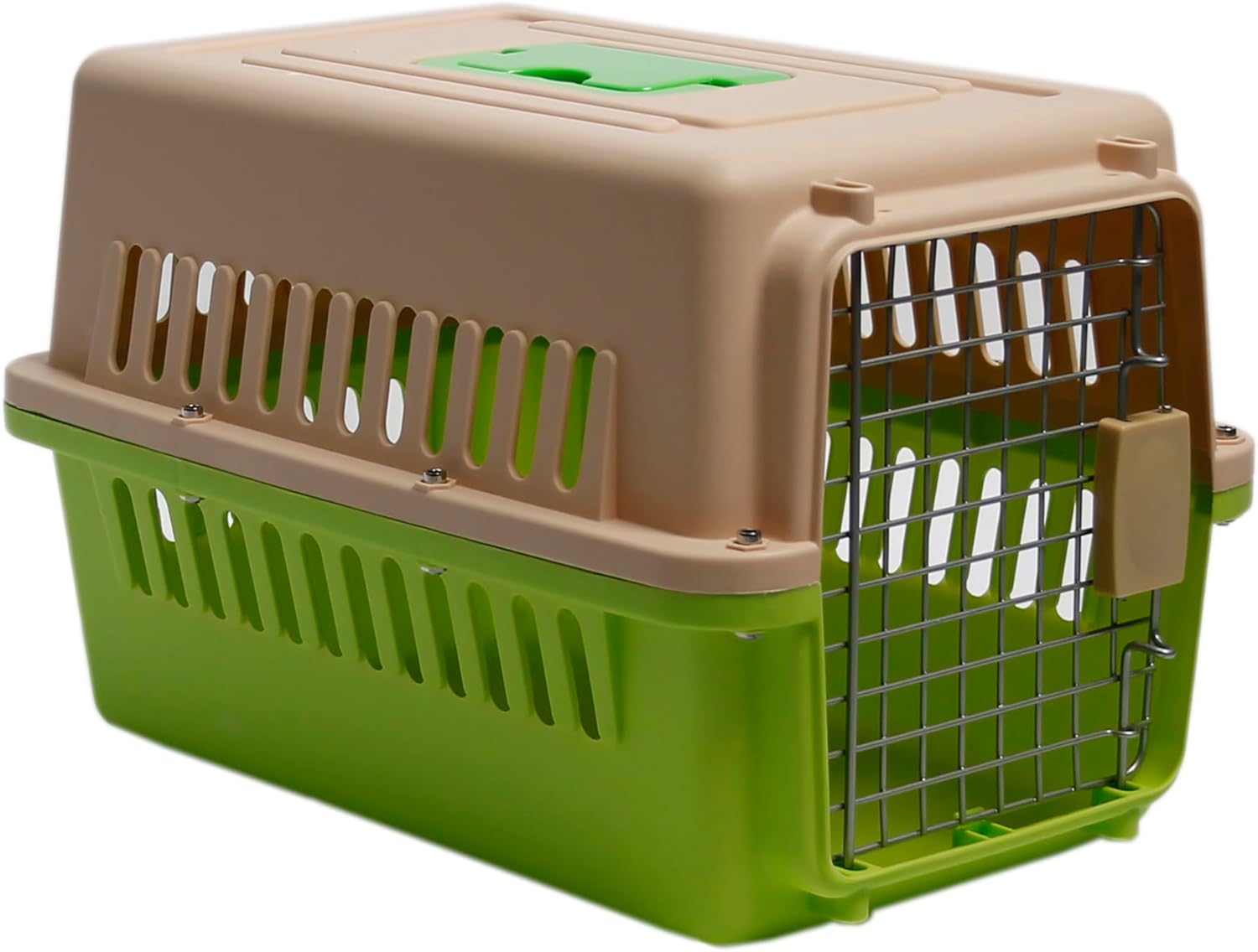 Pet Crate, Carrier, Durable, Heavy Duty, Cat, Dog, Kennel, IATA Approved, Travel Cat and Dog Crate for Cats and Dogs Indoor or Outdoor (Green, 19” x 12.5” 12”)