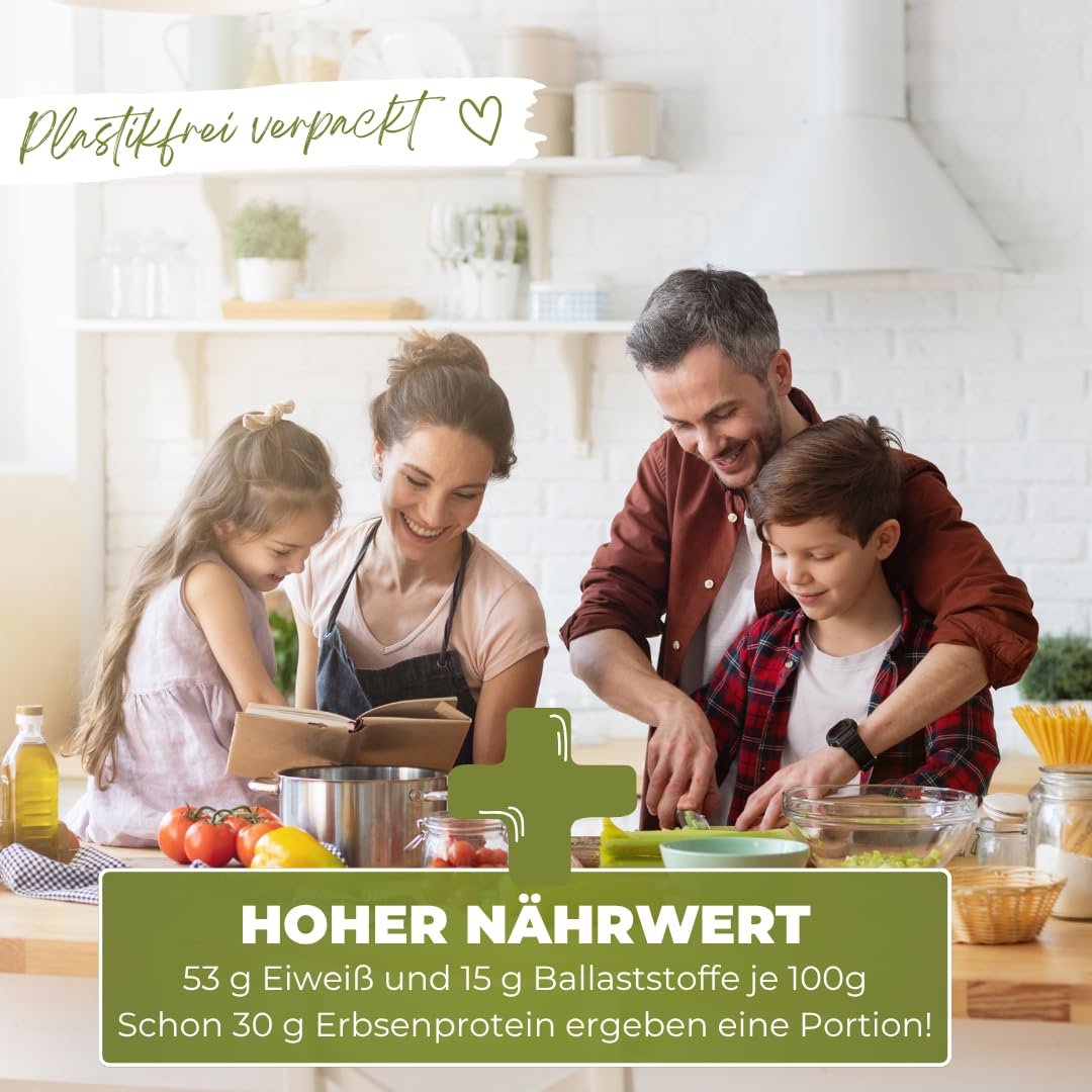 YAKEBA/BIO Veggi-Schnetzel / 1000g / Aus Erbsen- & Ackerbohnenprotein/Europäischer Anbau/Fleischersatz/proteinreich & glutenfrei/Erbsen Schnetzel