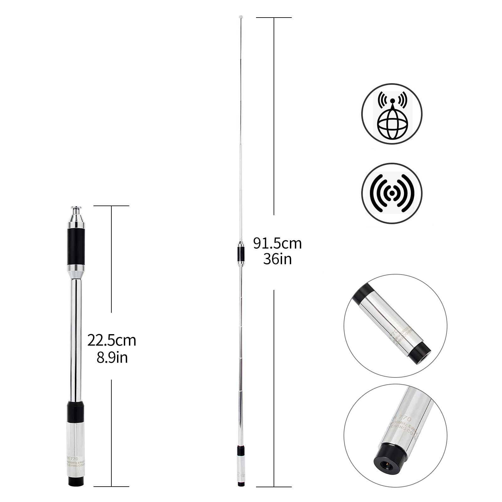 Amazon | 144/430MHz VHF/UHF帯対応 無線アンテナ SMAP型ロッド