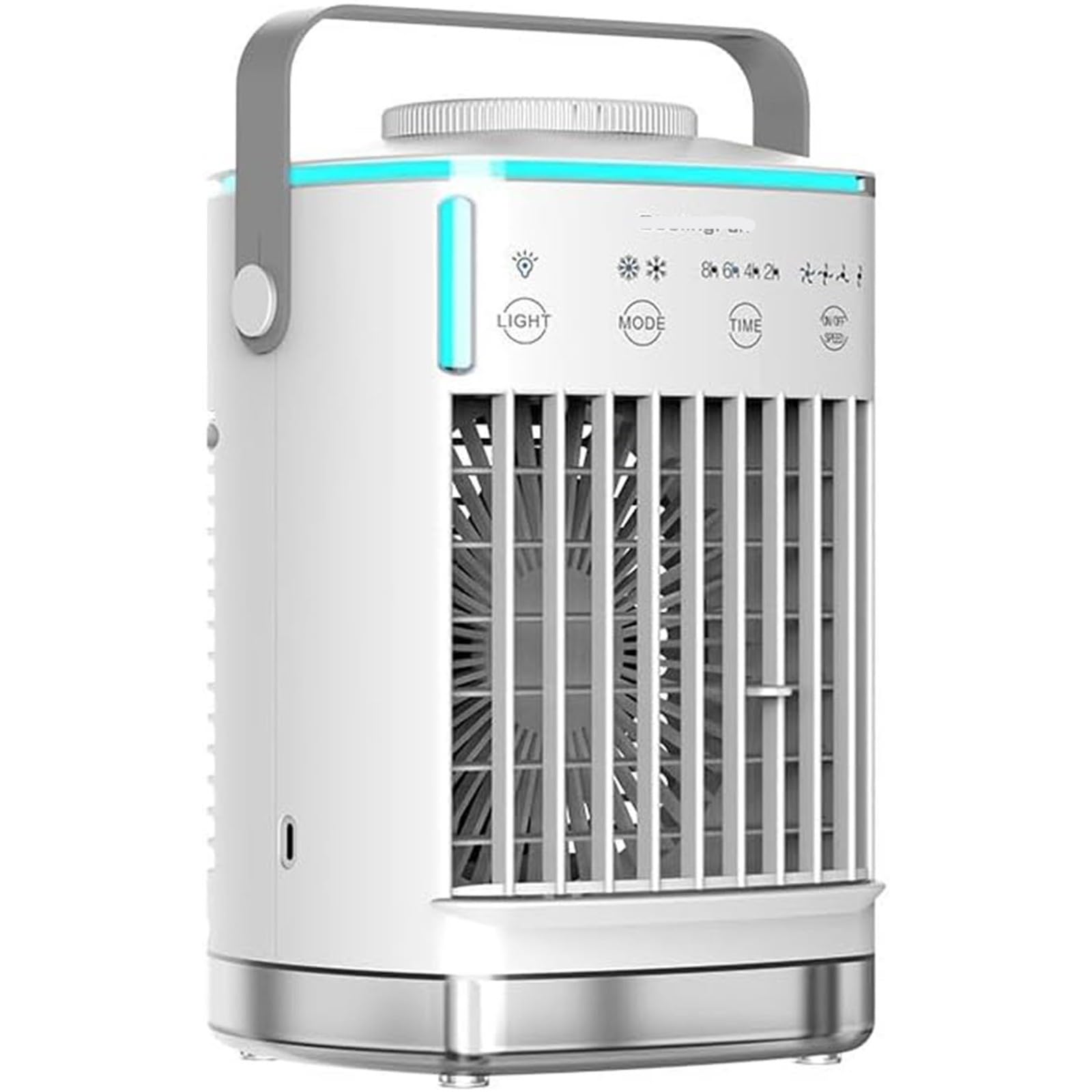 Condizionatore Portatile 4 In 1 Raffrescatore d'aria 700ML 3Velocità 2Modalità Nebbia Fredda Raffrescatore Evaporativo 180° Oscillazione Timer 10H Climatizzatore Portatile Senza Tubo Casa A