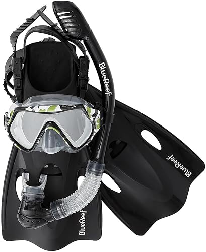 Dreamers - Juego de máscara de esnórquel para niños, incluye máscara Dreamer Kids, esnórquel seco Cortes Kids, aletas Bay Kids, bolsa de malla,