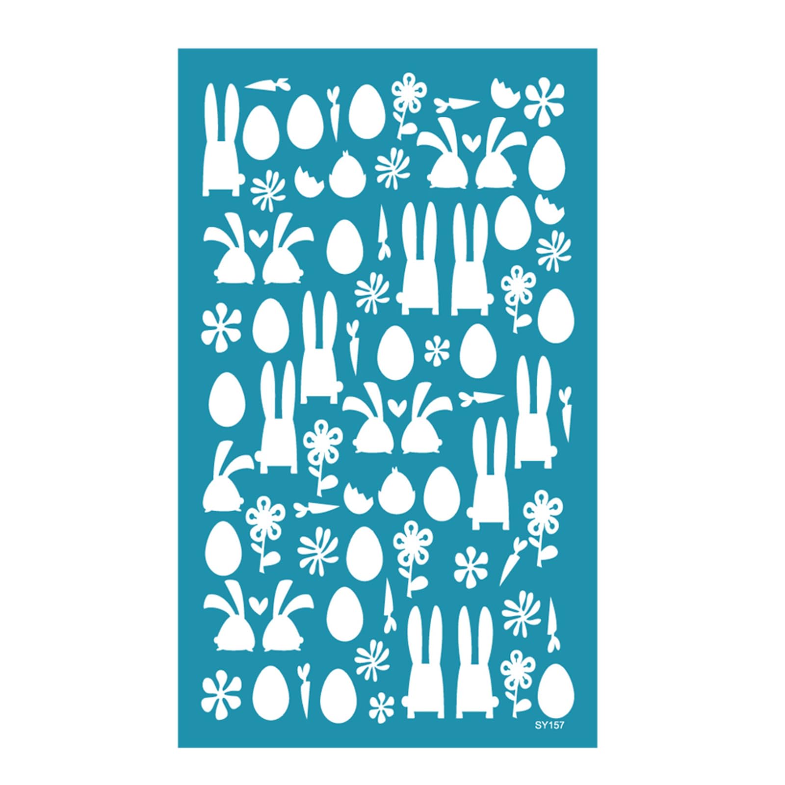 Osniyaw Sy157 Silkscreen Printing Stencils Template For Clay Easter Bunny, Reusable Screen Printing For Printing On Jewellery, Earrings, Screen Printing For