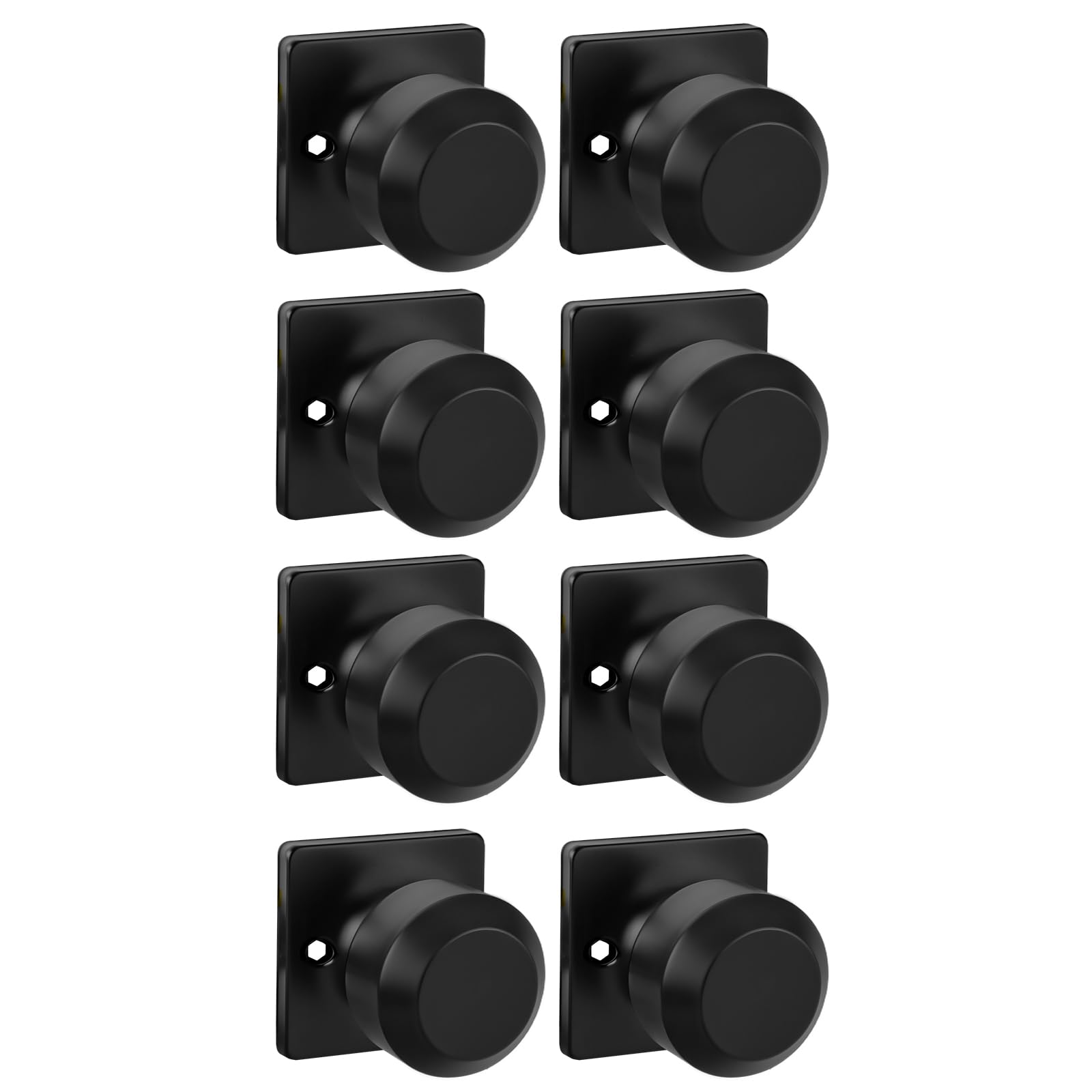 Haidms Matte Black Passage Door Knobs - 6 Pack -13