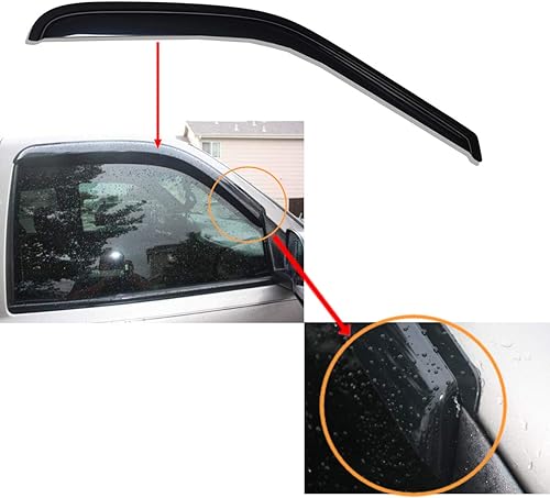 Miniatura 4 de Viseras adhesivas para ventana, color humo oscuro, juego de 2 piezas, se adapta a Chevrolet SilveradoGMC Sierra 1999-2006 15001500 HD25002500