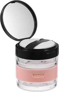2pcs Plastic Loose Powder Compact Container for Makeup | Reusable Black DIY Tool, Skin Friendly Design, for Eye Shadow, Gift for Female Friends