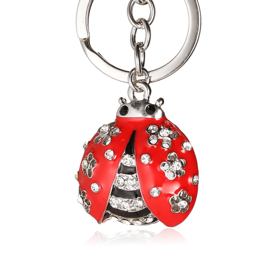 Liavy's Ladybug Charm Fashionable Keychain - Sparkling Crystal - Unique Gift and Souvenir
