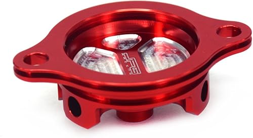 Miniatura 4 de JFG RACING Tapa de filtro de aceite para motocicleta para CRF250R 2004-2009, CRF250X 2004-2017 Dirt Bike, rojo
