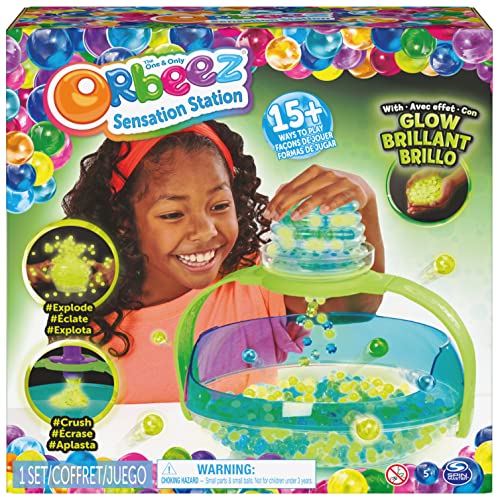 Orbeez - 2000 Perlas DE Agua NO TÓXICAS - Bolas de Gel Que Brillan en la Oscuridad - con 6 Herramientas y Almacenamiento - Juguetes Sensoriales - 6065144 - Juguetes Niños 5 Años +