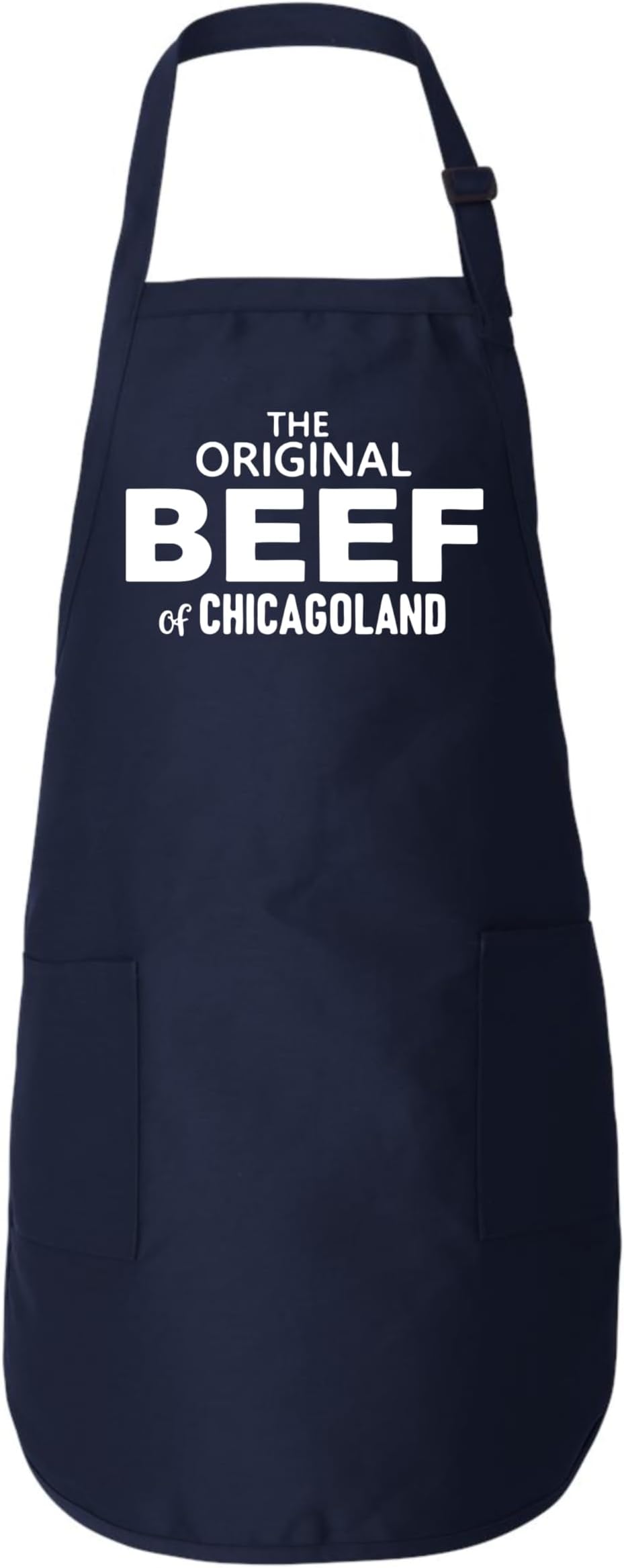 Freedomtees The Original Beef of Chicagoland Apron, Bear Mech Fun Gifts, Funny Aprons, Full-Length Apron with Pockets, Blue, 22 W X 30 L
