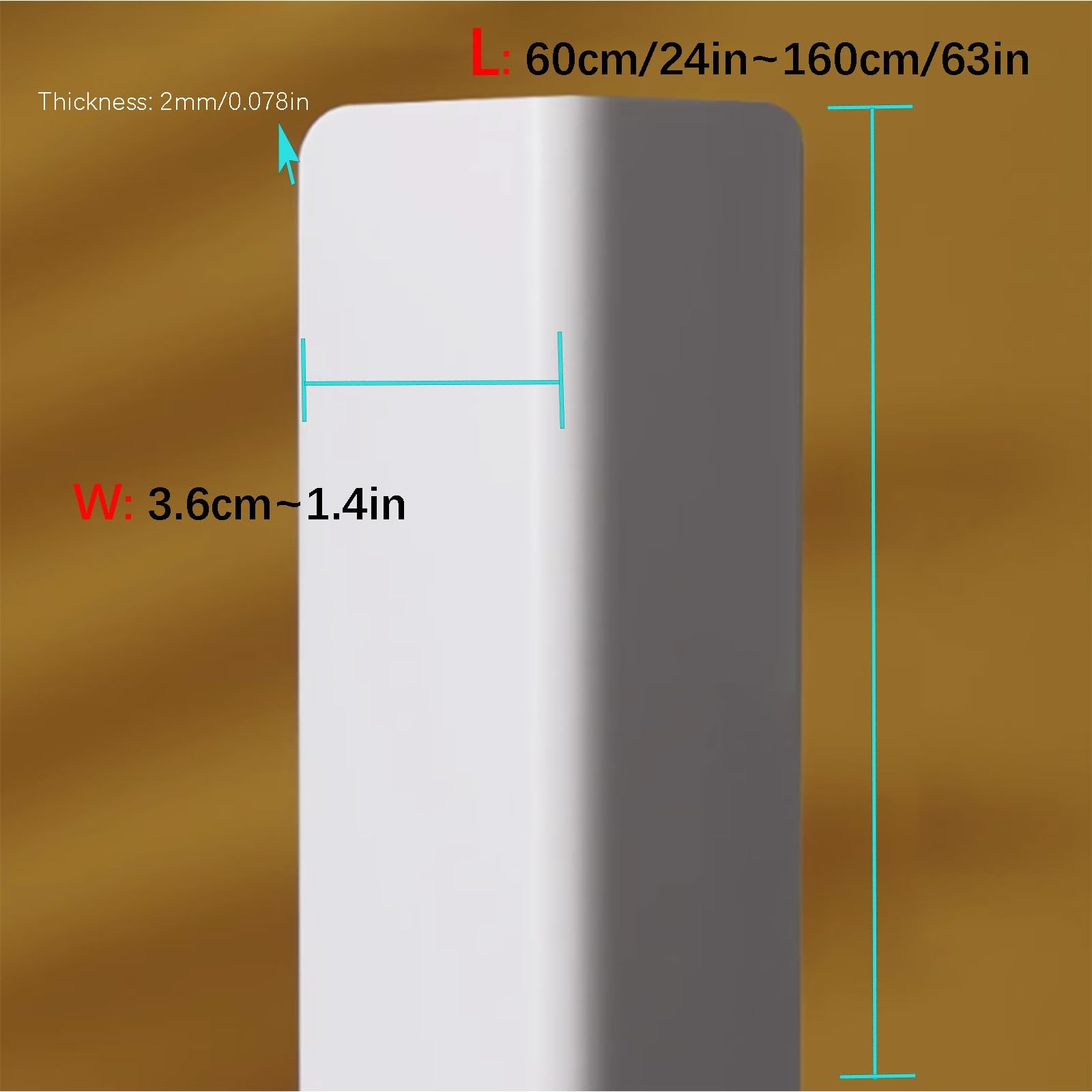 Protection d'angle murale pâle multifonction L SD en aluminium 95 cm (blanc) Idéal pour la sécurité des enfants et la maison